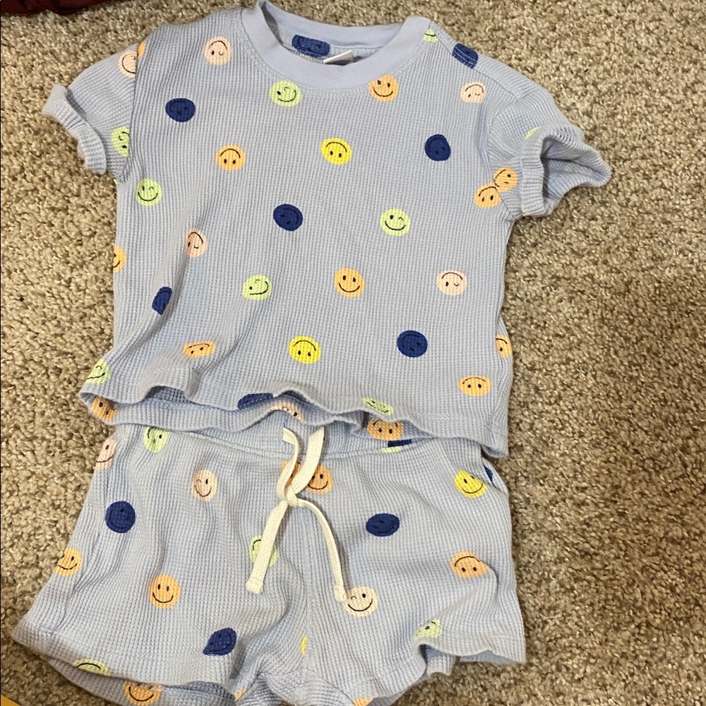 Old Navy Baby Shorts with Smiley Faces in Light Blue
